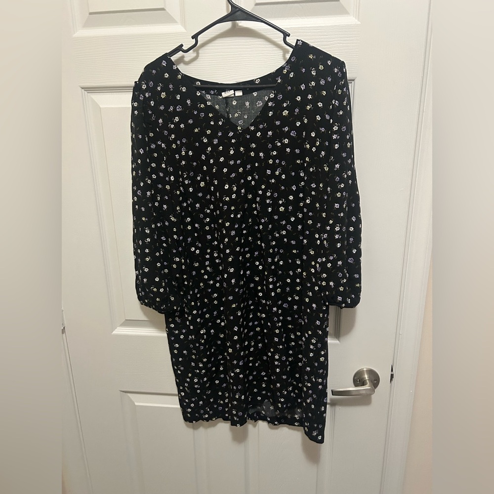 Black floral dress